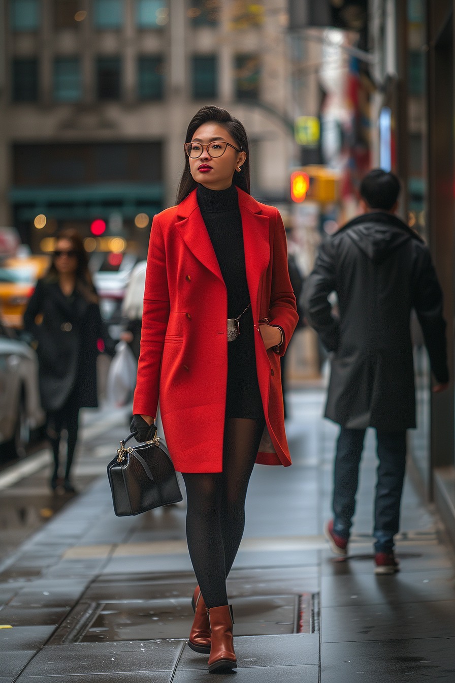 The Walk of Confidence: Urban Chic Meets Vintage Flair