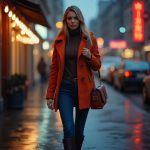 Dusk-Lit Chic: The Orange Coat That Owns the Streets