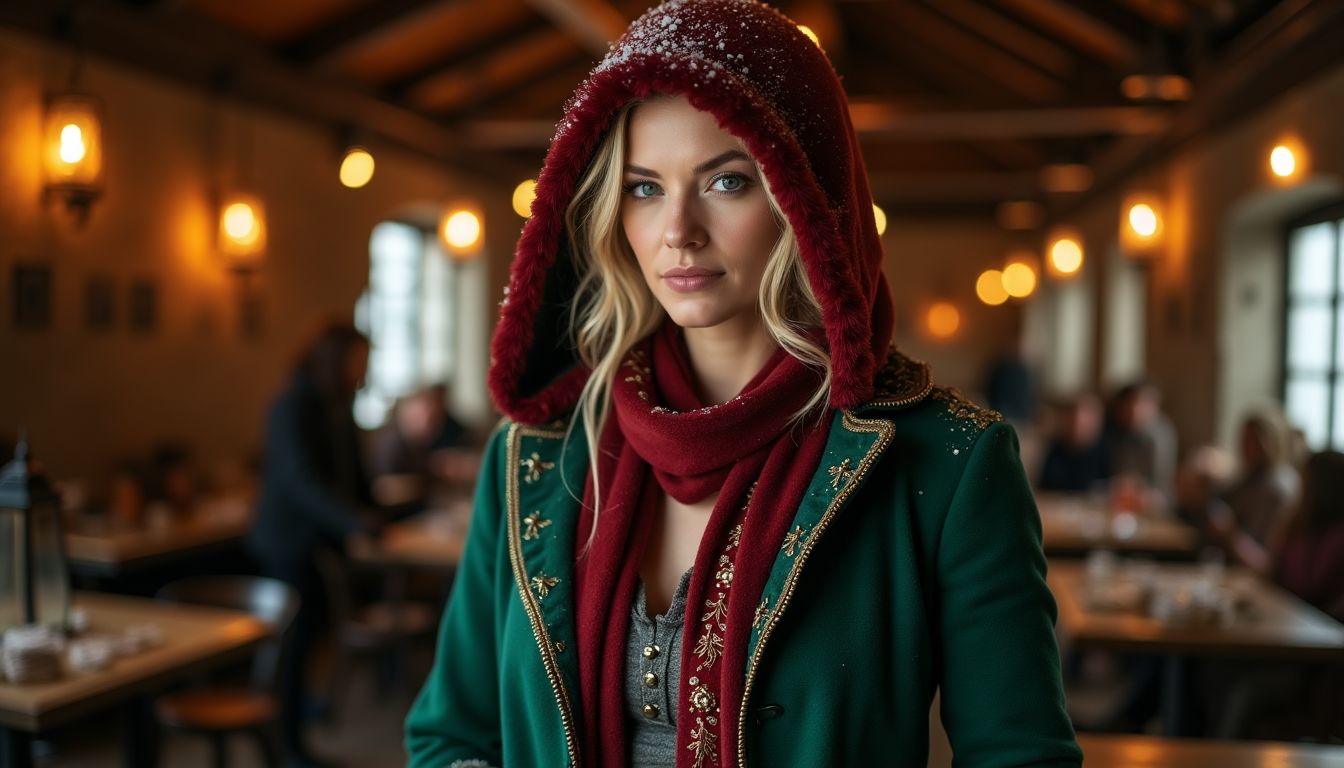 story_image_1735109700_file Winter Chic Outfit: Emerald Green Coat, Bold Red Accessories, and Dark Wash Skinny Jeans for Cozy Modern Style