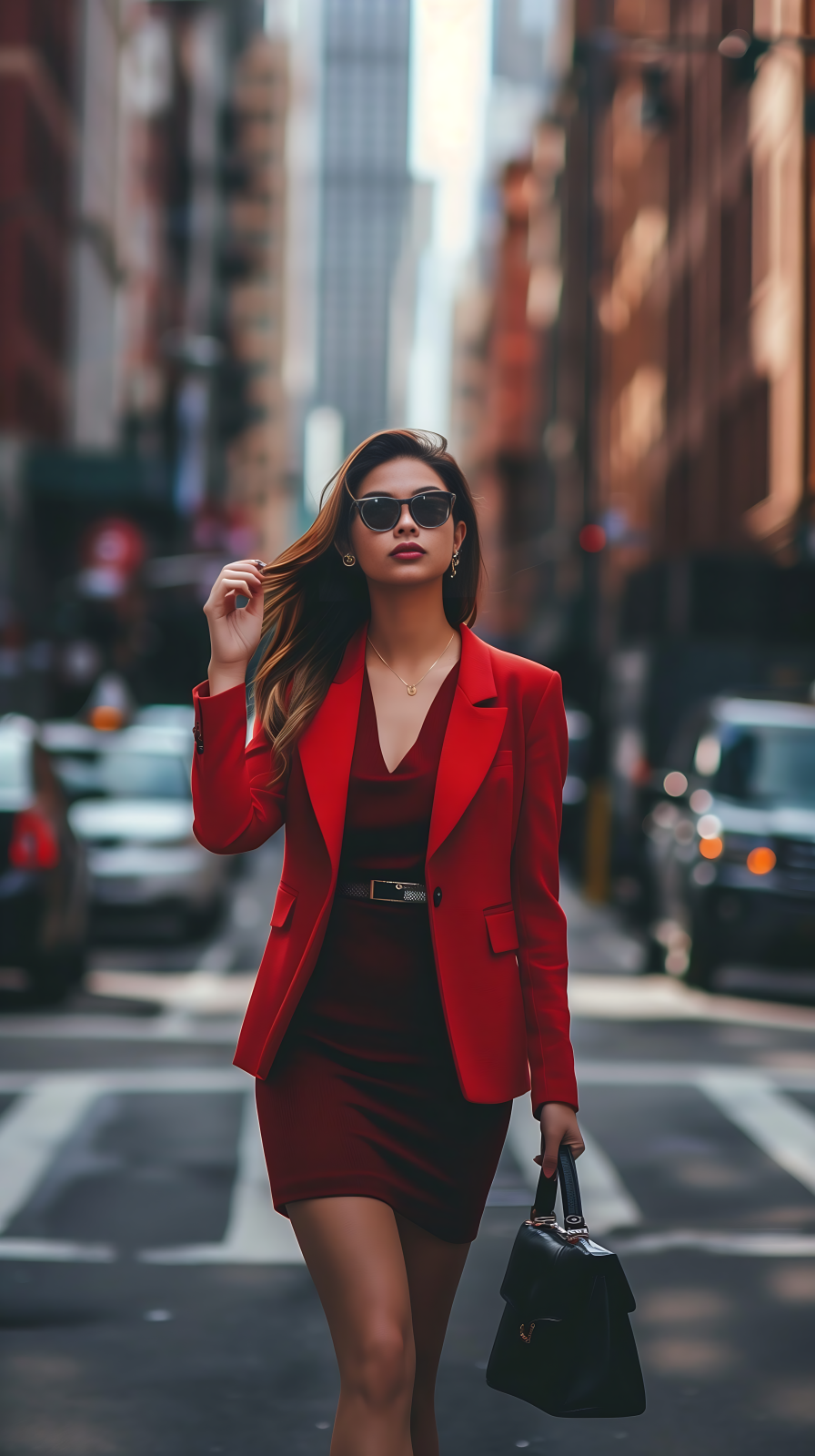 Scarlet Blazer and Crimson Dress: Urban Elegance Inspired by The Scarlet Siren Cosplay Style