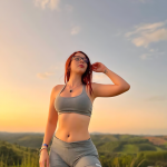 Grey Bohemian Tank Top and Shorts with Modern Chic Style Inspired by Red Hair and Green-Eyed Cosplay